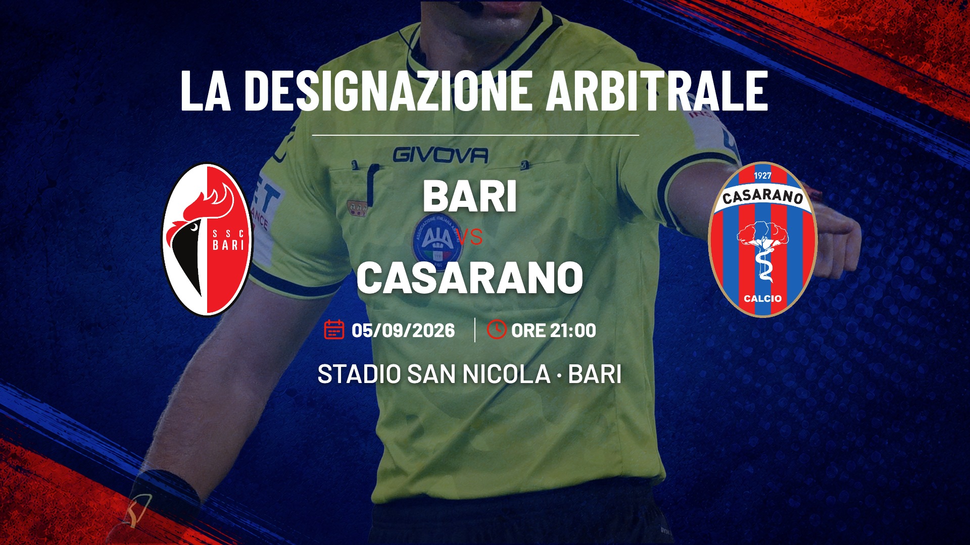 Bari - Casarano · Designazione arbitrale
